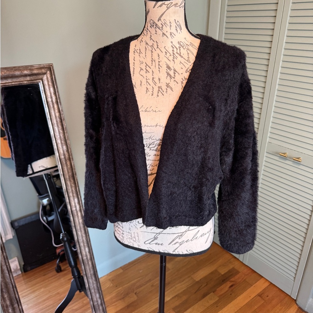 Tommy Hilfiger Black Fuzzy Cardigan